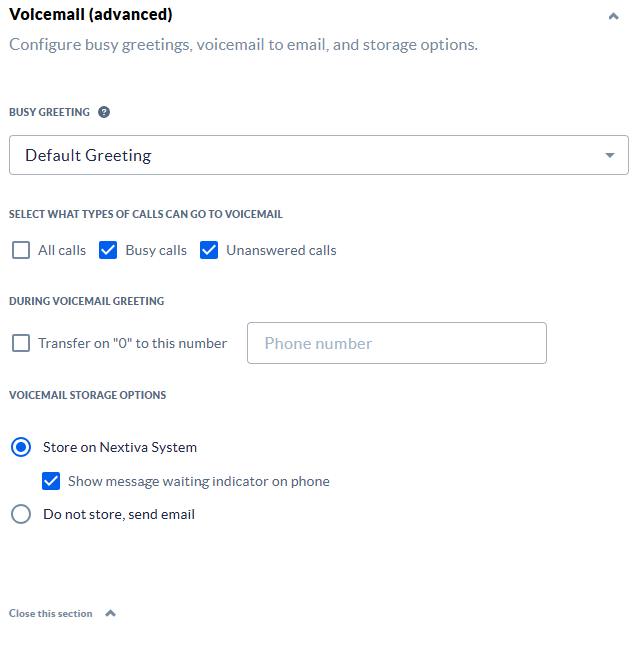 Setting Up Classified Voicemail Messages